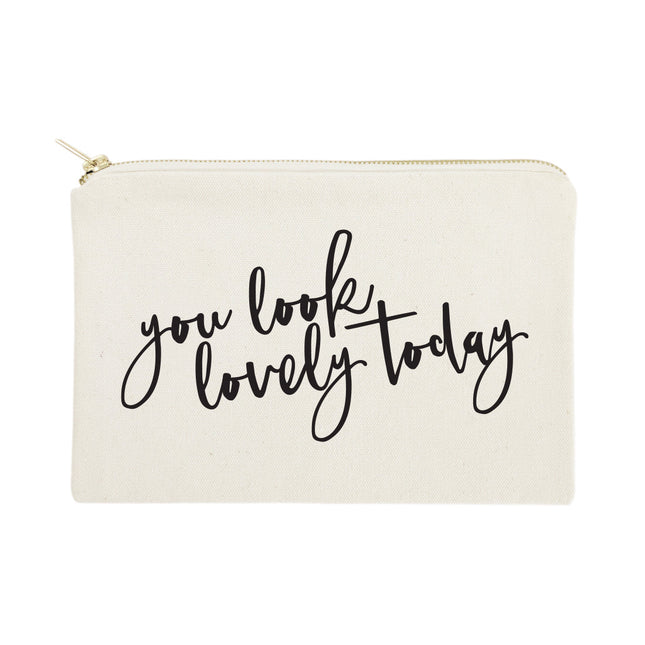 You Look Lovely Today Cotton Canvas Cosmetic Bag by The Cotton & Canvas Co.