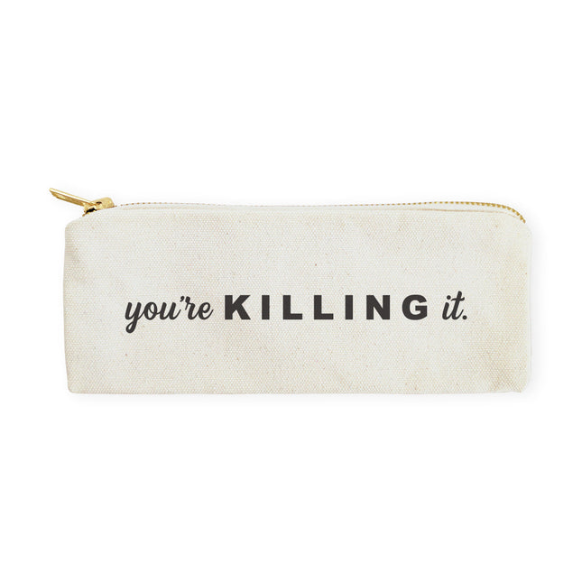 You're Killing It Cotton Canvas Pencil Case and Travel Pouch by The Cotton & Canvas Co.