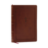 NKJV Giant Print End-Of-Verse Reference Bible, Brown Leathersoft, Red Letter, Comfort Print: Holy Bible