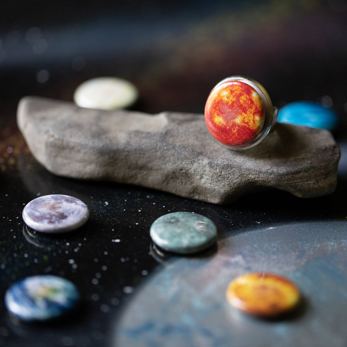 Interchangeable Solar System Ring by Yugen Handmade