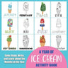 A Year of Ice Cream Activity Book: Color, Read, Write and Learn about the Months of the Year! Great for Ages 5-8, Activity Book with Coloring and Fact