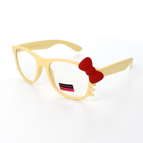 KITTY Junior Fashion Glasses Wayfarer KT01STCL - White - Beige