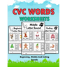 CVC Words Worksheets: CVC Words Workbook For Beginning, Middle And Ending Sounds, Phonics Worksheet Book