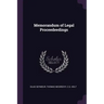 Memorandum of Legal Proceedeedings