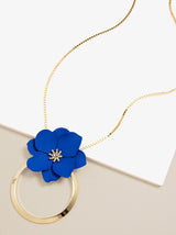 Flower And Ring Pendant Necklace by ZENZII