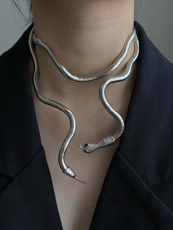 Statement Snake Shape Necklace by migunica