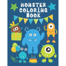 Monster Coloring Book: Funny & Cute Little Monsters Easy Fun Color Pages For Kids