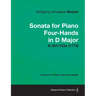 Sonata for Piano Four-Hands in D Major - A Score for Piano with Four Hands K.381/123a (1774)