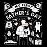 High Contrast Baby Book - Father's Day: My First Fathers Day For Newborn, Babies, Infants High Contrast Baby Book of Family days Black and White Baby