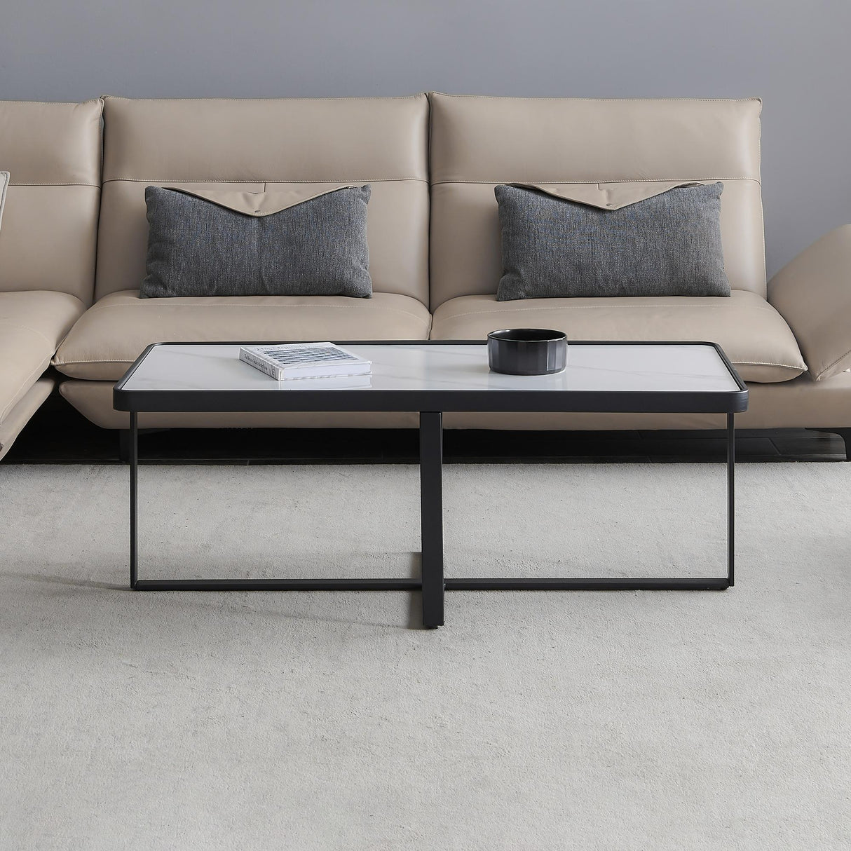 Minimalism Rectangle Coffee Table With Sintered Stone Top by Blak Hom