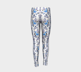 Folclore Oriental blue flower, Eco friendly Leggings by Stardust