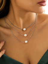 Simple Multilayer Pearl Necklaces Accessories by migunica