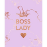 Boss Lady: Inspirational Quote Notebook, Beautiful Pink Marble and Rose Gold - 8 x 10, 120 College Ruled Pages