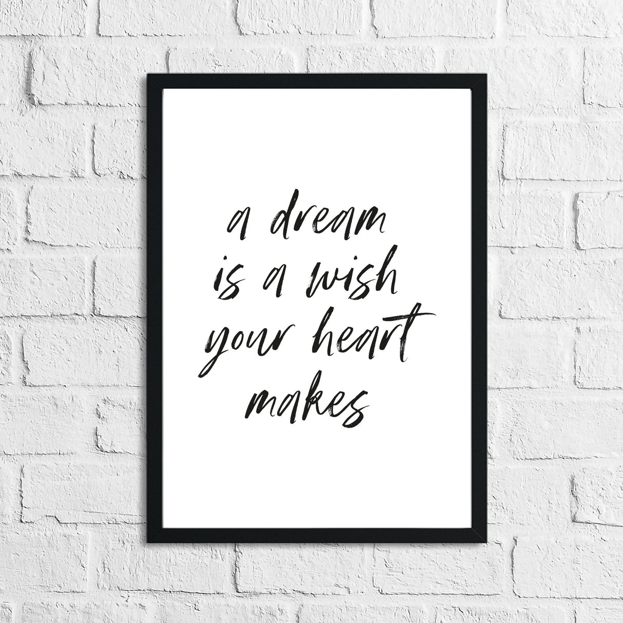 A Dream Is A Wish Black Children's Room Wall Decor Print by WinsterCreations™ Official Store