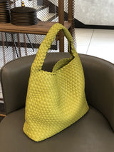 Solid Color Woven Bags Handbags by migunica