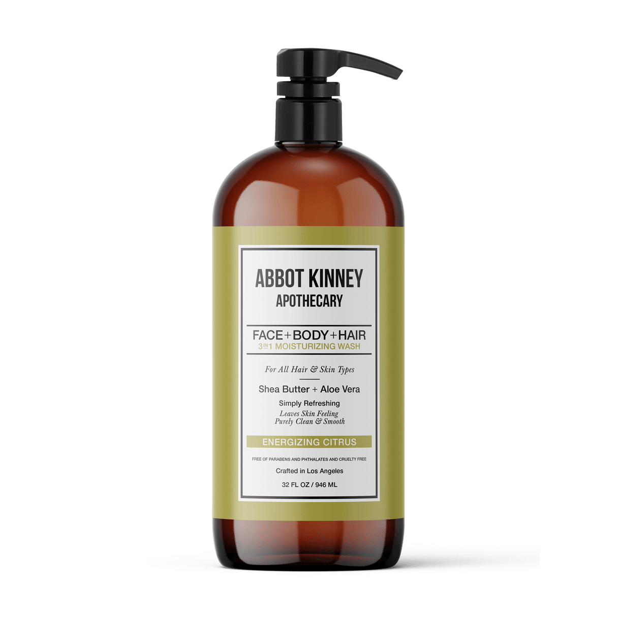 Abbot Kinney Apothecary Men's 3-in-1 Moisturizing Shampoo, Conditioner, and Body Wash - Energizing Citrus 32oz by  Los Angeles Brands