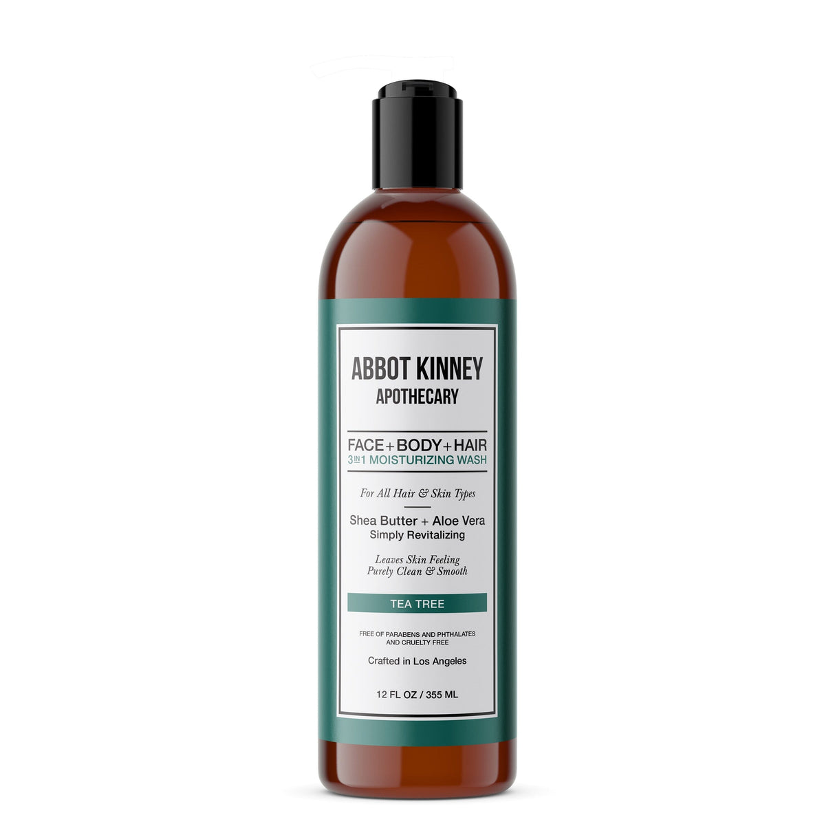 Abbot Kinney Apothecary Men's 3-in-1 Moisturizing Shampoo, Conditioner, and Body Wash, Tea Tree 12oz by  Los Angeles Brands