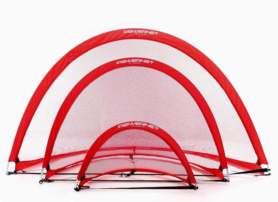 PowerNet 4x3 ft Round Portable Pop Up Soccer Goal (2 Goals + 1 Bag) by Jupiter Gear