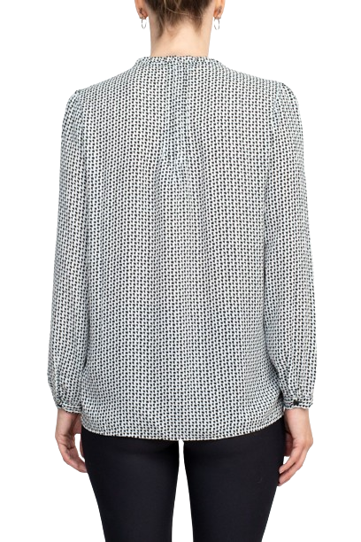 Adrianna Papell Crew Neck Long Sleeves Button Detail Woven Top by Curated Brands