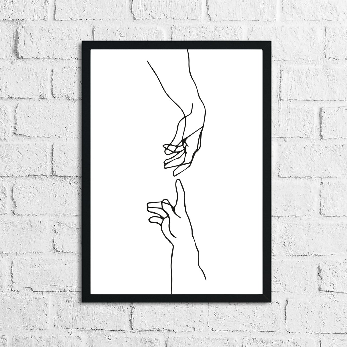 Adams Touching Hands Line Work Wall Decor Print by WinsterCreations™ Official Store