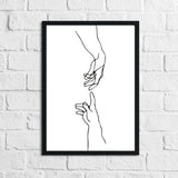 Adams Touching Hands Line Work Wall Decor Print by WinsterCreations™ Official Store