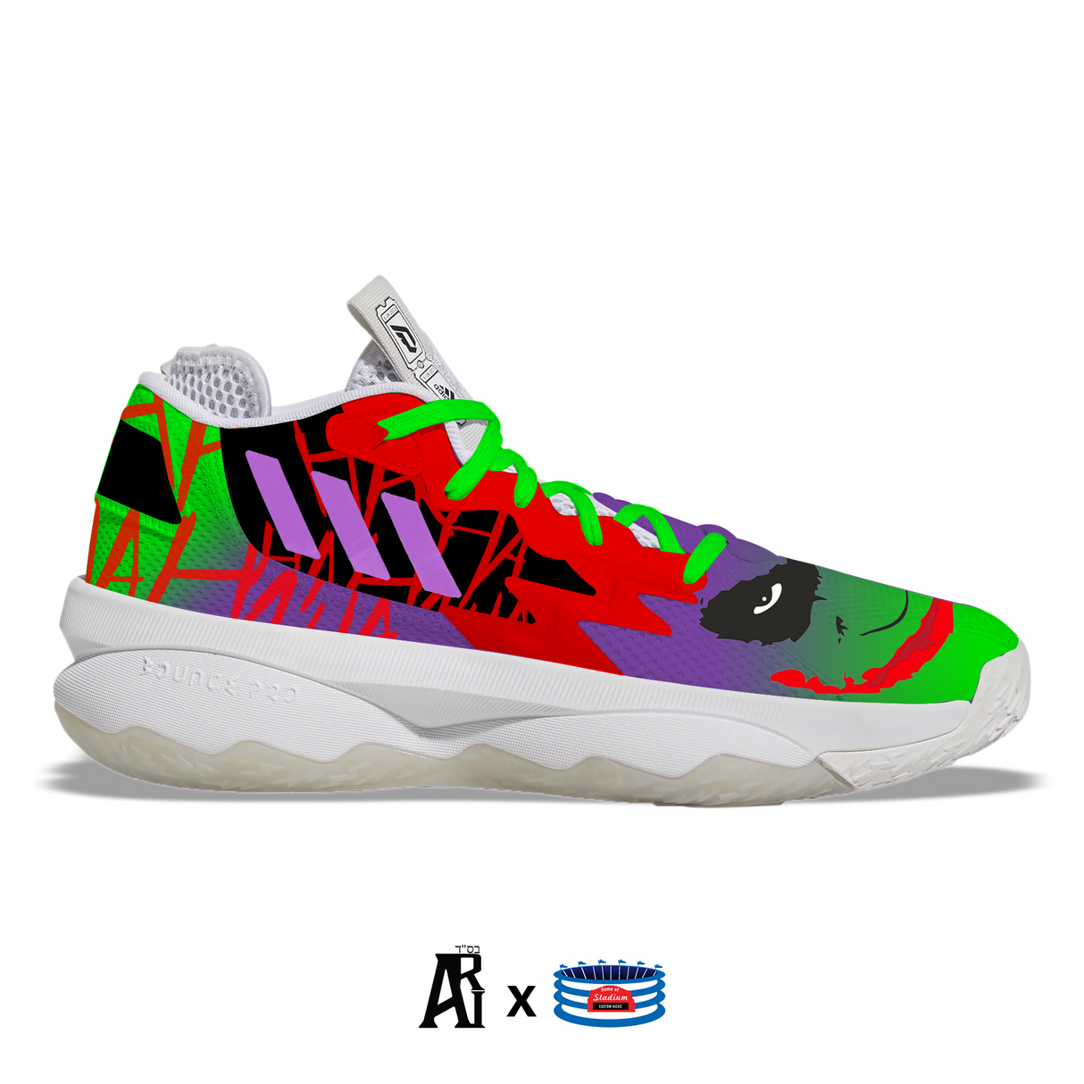 "Joker" Adidas Dame 8 Basketball Shoes by Stadium Custom Kicks