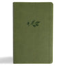 CSB Single-Column Personal Size Reference Bible, Olive Leathertouch