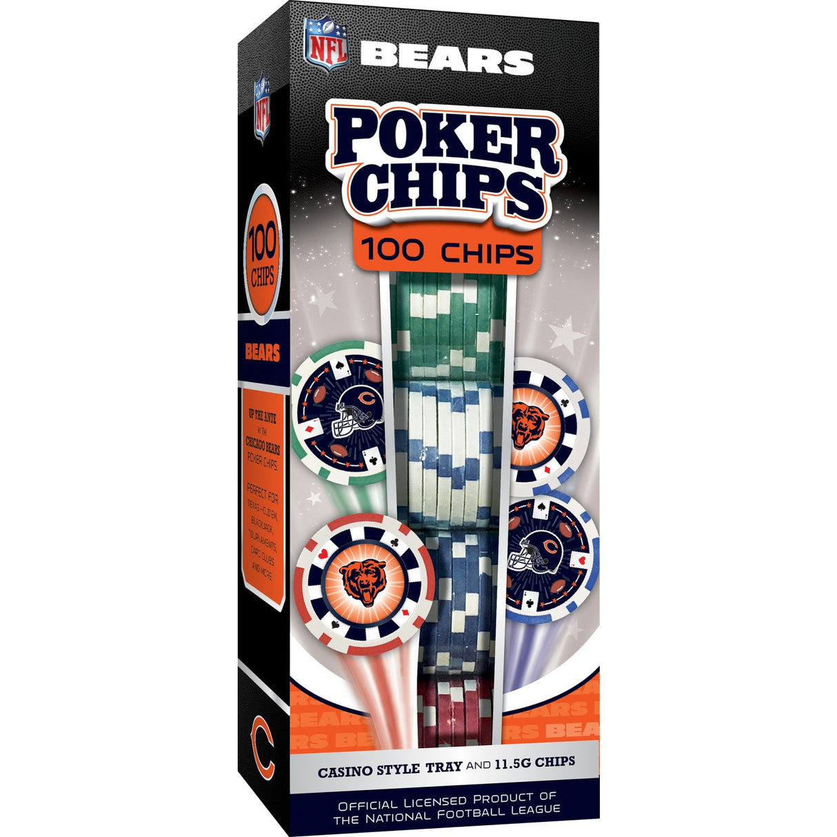 Chicago Bears 100 Piece Poker Chips by MasterPieces Puzzle Company INC