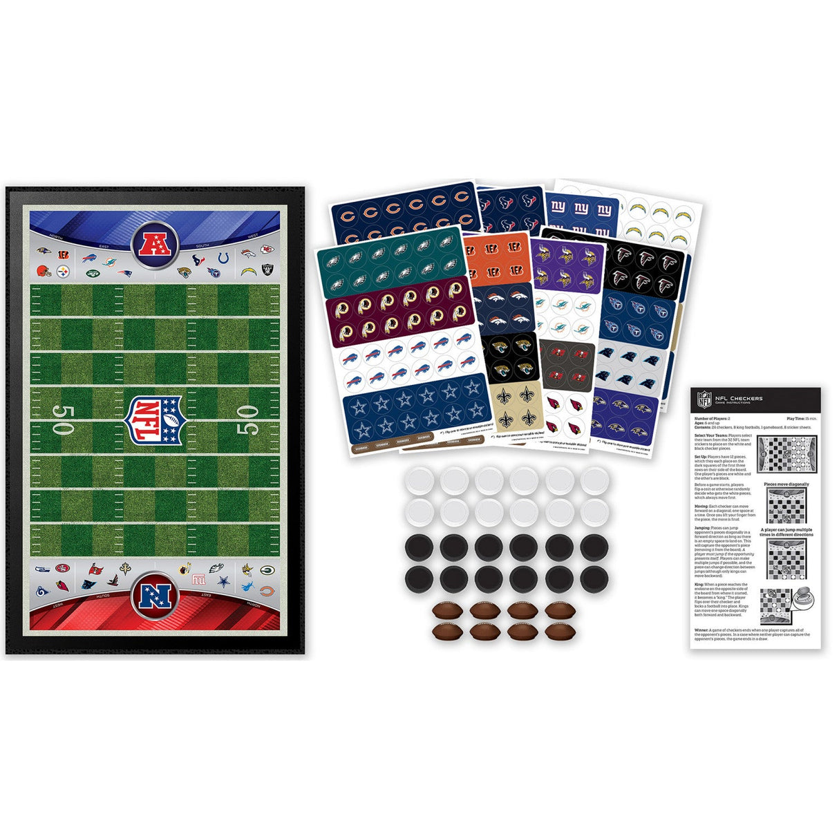 NFL - League Checkers Board Game by MasterPieces Puzzle Company INC