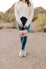 ALICE RATTAN HANDBAG IN PINK by POPPY + SAGE