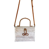 ALICE RATTAN HANDBAG IN WHITE by POPPY + SAGE