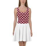 Maroon Porcupine Skater Dress (White) by Proud Libertarian