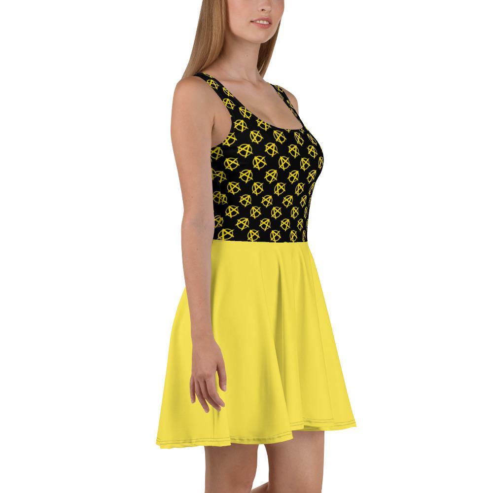 Ancap Anarchy Skater Dress (yellow) by Proud Libertarian