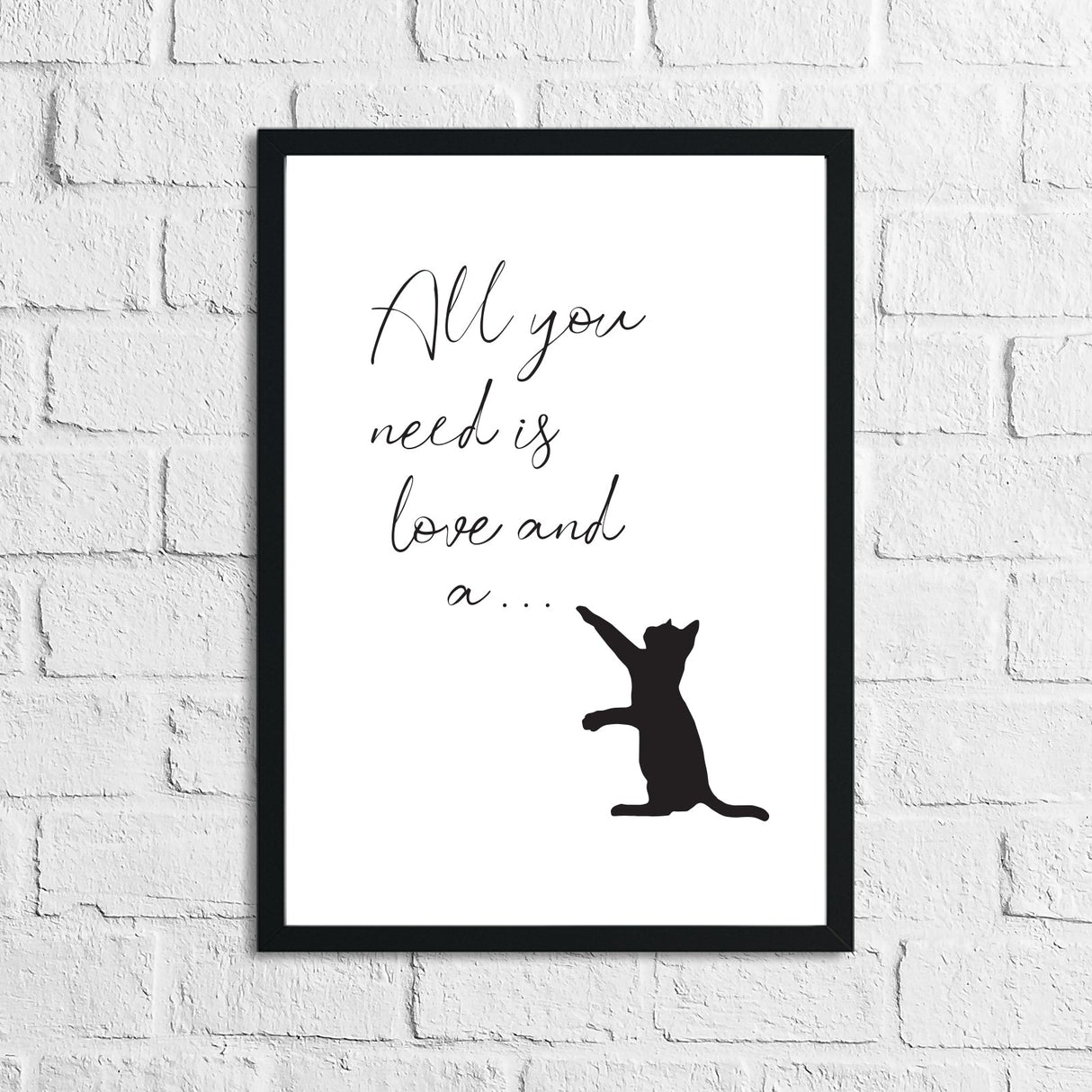 All You Need Is Love & A Cat Animal Wall Decor Print by WinsterCreations™ Official Store