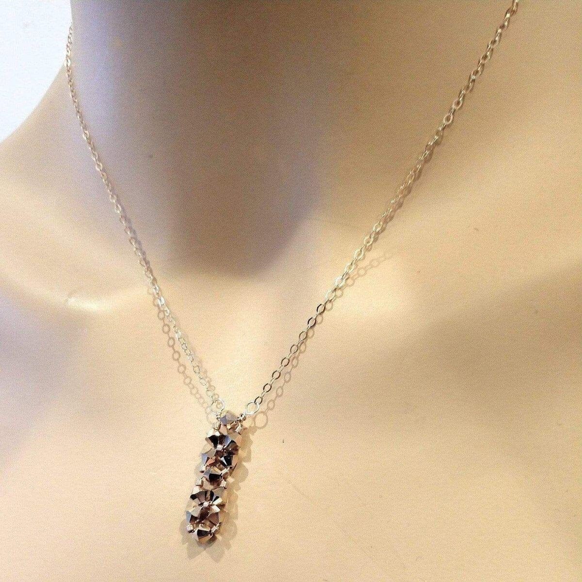 Super Sparkly Crystal Rock Candy Beaded Rose Gold Crystal Bar Necklace by Alexa Martha Designs