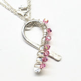 2024 Breast Cancer Awareness Crystal Ribbon Necklace - Limited Edition of 10 by Alexa Martha Designs