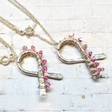 2024 Breast Cancer Awareness Crystal Ribbon Necklace - Limited Edition of 10 by Alexa Martha Designs