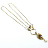 14 KT Gold-Filled Purple Crystal Circle  Filigree Necklace by Alexa Martha Designs