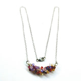 Silver Multi Color Spring Blossom Crystal Necklace by Alexa Martha Designs