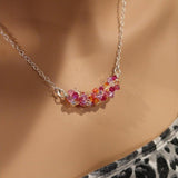 Silver Multi Color Spring Blossom Crystal Necklace by Alexa Martha Designs