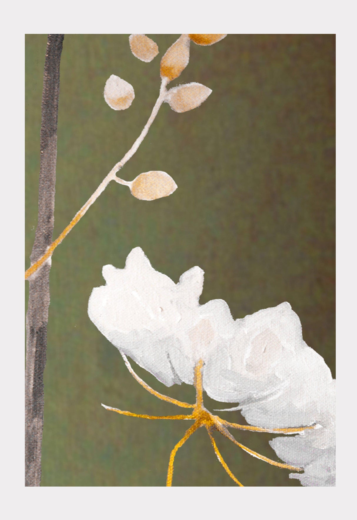 Art Print:  Big White Flower on Green by India & Purry