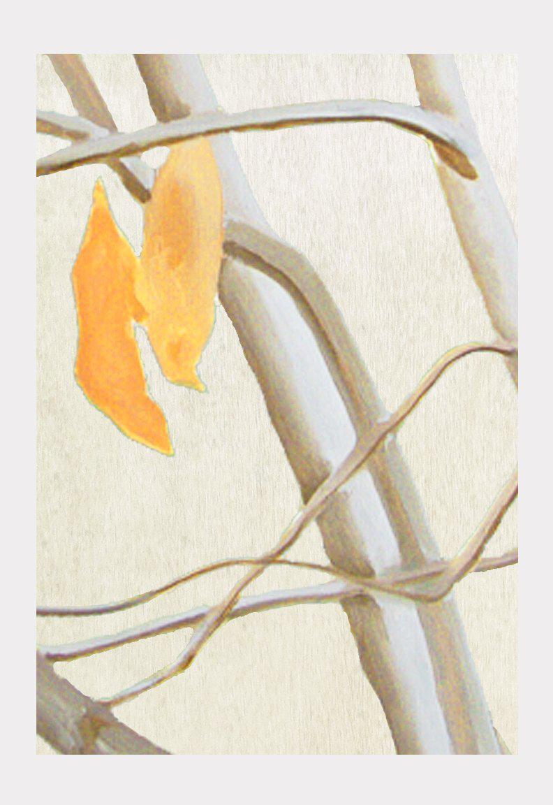 Art Print:  Orange Leaves on Ecru by India & Purry