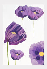 Art Print:  Purple Poppies on Snow by India & Purry