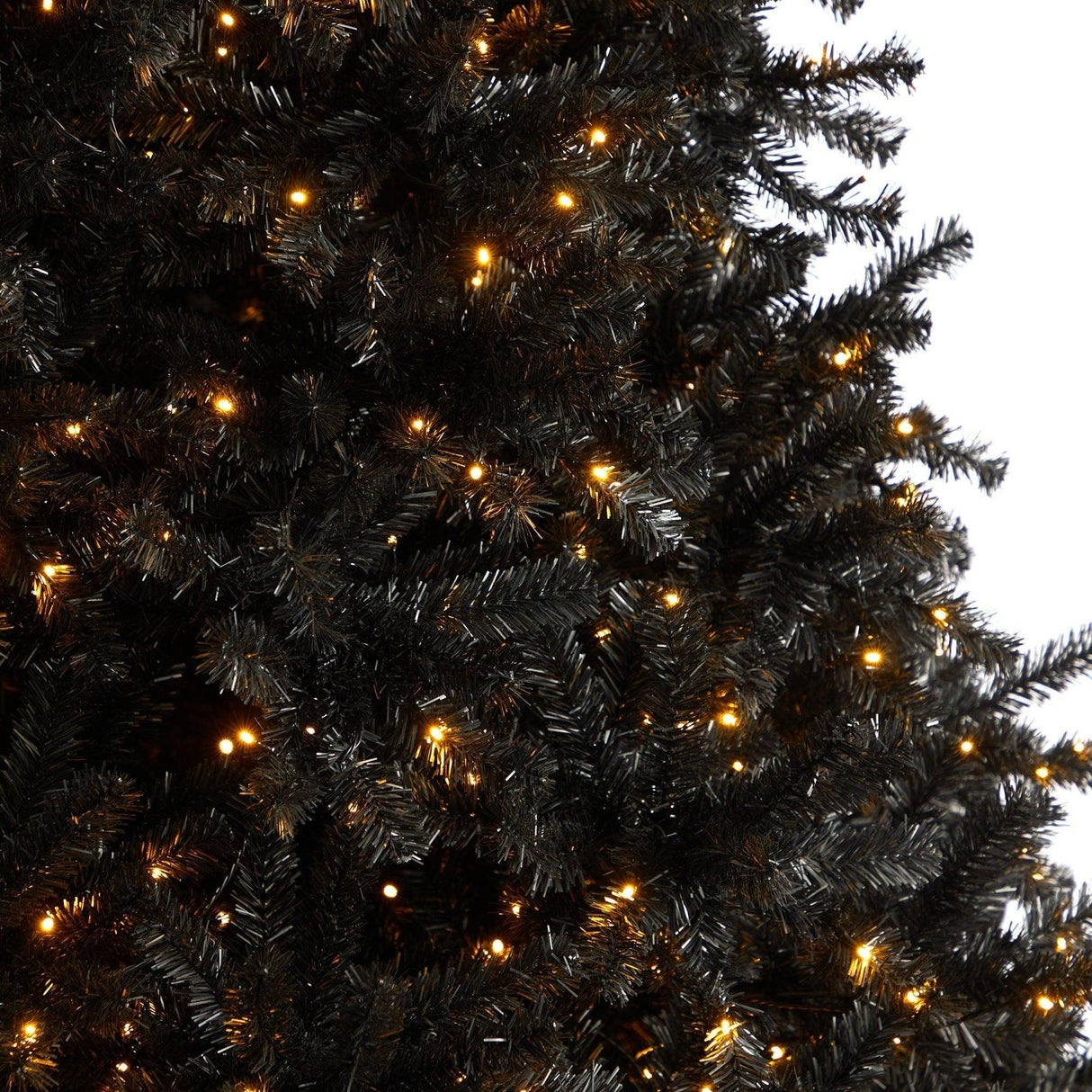 10’ Black Artificial Christmas Tree with 950 Clear LED Lights and 3056 Tips by Nearly Natural - Vysn