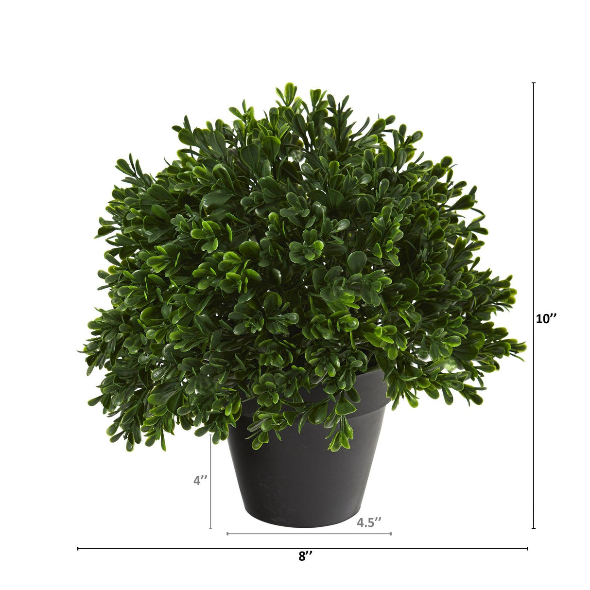 10” Boxwood Topiary Artificial Plant UV Resistant (Indoor/Outdoor) by Nearly Natural