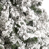 10' Flocked West Virginia Fir Artificial Christmas Tree with 800 Warm White LED Lights and 1680 Tips by Nearly Natural