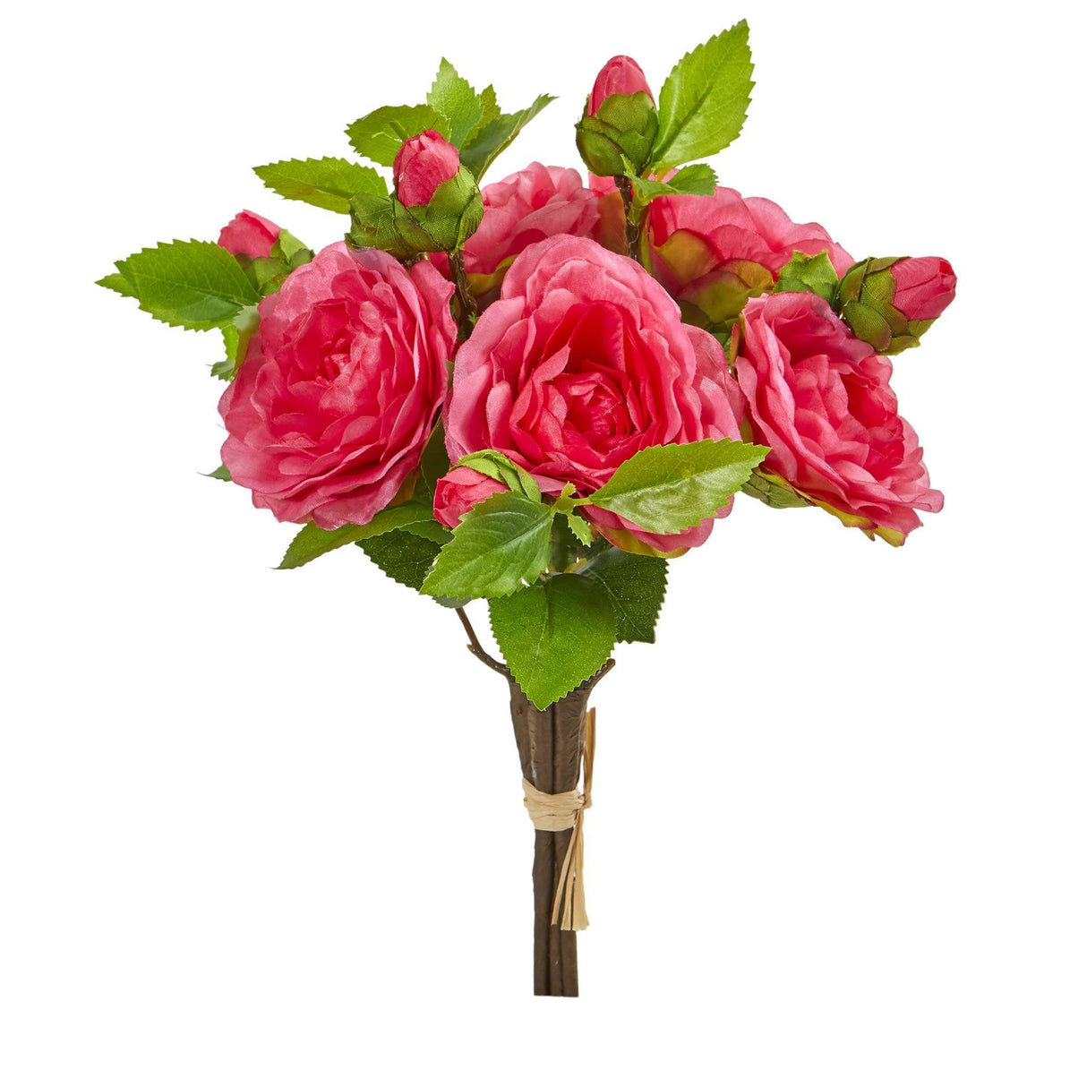 11” Camellia Artificial Flower Bouquet (Set of 4) by Nearly Natural