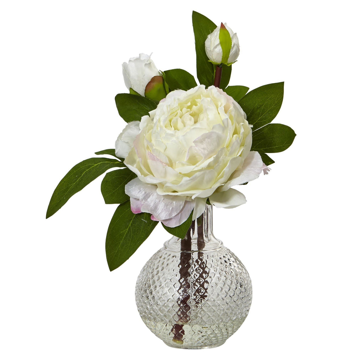 11” Peony with Vase (Set of 2) by Nearly Natural