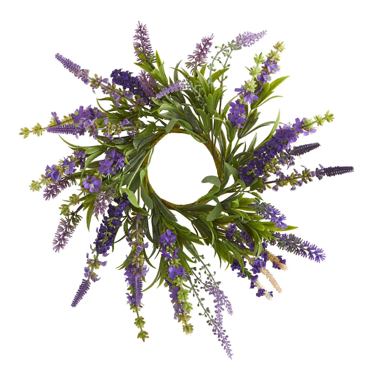 12'' Lavender Arrangement and 14” Lavender Wreath (Set of 2) by Nearly Natural