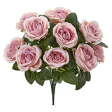 14” Rose Bush Artificial Flower (Set of 6) by Nearly Natural